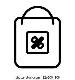 shop bag icon with outline style