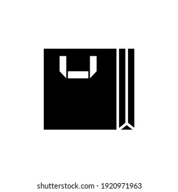Shop bag, icon package, logo isolated on white background