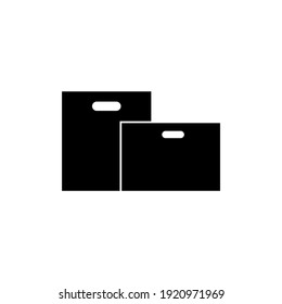 Shop bag, icon package, logo isolated on white background