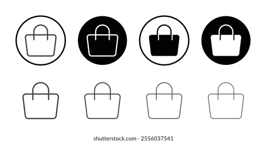 shop bag icon Thin outline art symbol