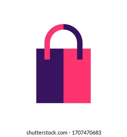Shop bag icon in trendy flat style isolated on background