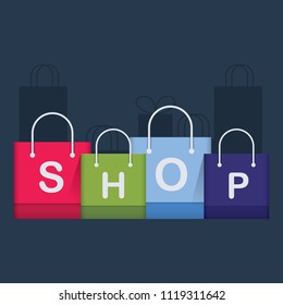 shop bag illustration