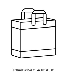 shop bag line icon vector. shop bag sign. isolated contour symbol black illustration