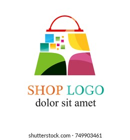 shop bag logo concept