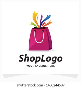 Shop Bag Logo Design Template