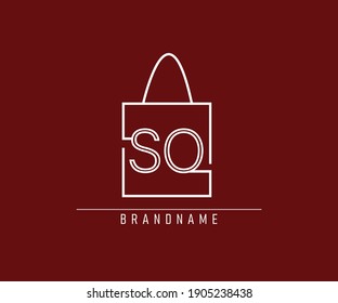 Shop Bag Logo Letter SO. Paper bag logo letter S O. Online Shop Logo with letter for company or business. 