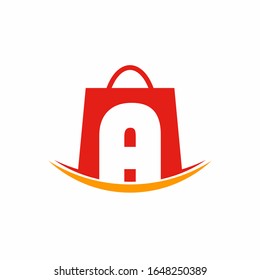 logo de la bolsa de compra. un logotipo de la carta. diseño del logotipo vectorial.