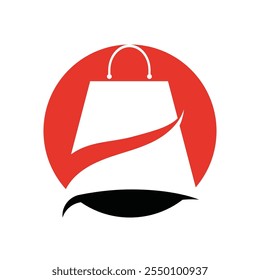 Vetor de logotipo de mercado de saco de compras