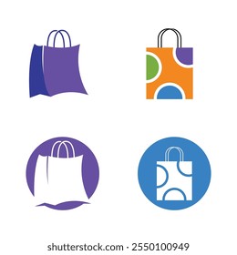 Vetor de logotipo de mercado de saco de compras