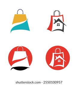 Shop bag market logo  vector