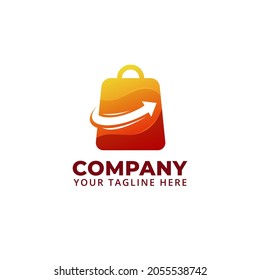 shop bag sales with up arrow increase symbol logo
