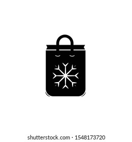 shop bag snowflake vector icon