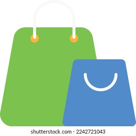 shop bag vector flat illustration