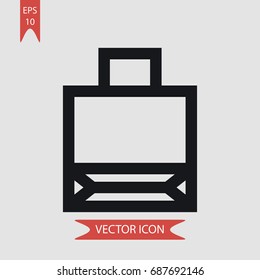 Shop bag vector icon, illustration symbol