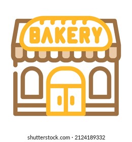 shop bakery color icon vector. shop bakery sign. isolated symbol illustration