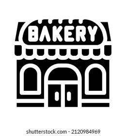 shop bakery glyph icon vector. shop bakery sign. isolated contour symbol black illustration