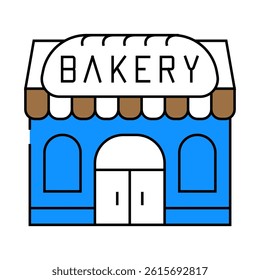 shop bakery line icon vector. shop bakery sign. isolated symbol illustration