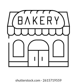 shop bakery line icon vector. shop bakery sign. isolated contour symbol black illustration
