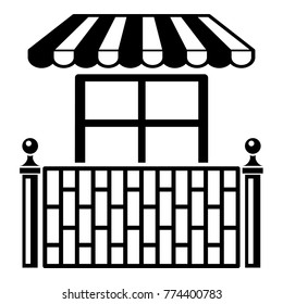 Shop balcony icon. Simple illustration of shop balcony vector icon for web