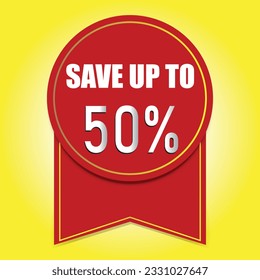 banner de tienda especial off ahorro 50% de precio badge vectorial cupón