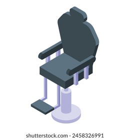 Shop barber chair icon isometric vector. New model. Steel platform