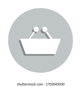shop basket badge icon. Simple glyph, flat vector of web icons for ui and ux, website or mobile application