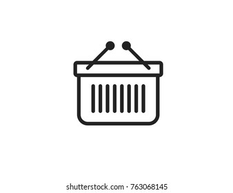 Shop basket bag icon line vector