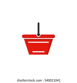 shop basket flat vector icon