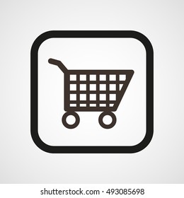 Shop Basket Icon Flat Simple Vector illustration