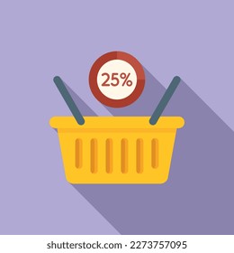 Shop basket icon flat vector. Market target. People chart