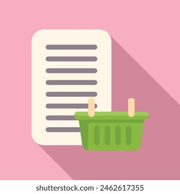 Shop basket icon flat vector. Online promotion. Grocery mall