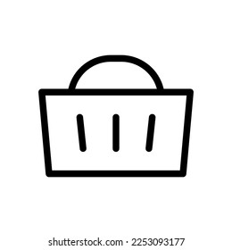 Shop basket icon line isolated on white background. Black flat thin icon on modern outline style. Linear symbol and editable stroke. Simple and pixel perfect stroke vector illustration