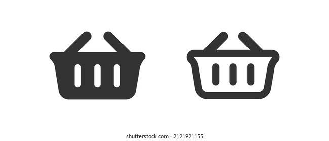 Shop basket icon. Market buy symbol. Supermarket purchase simple illustration in vector flat style.