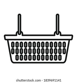 Shop basket icon. Outline shop basket vector icon for web design isolated on white background