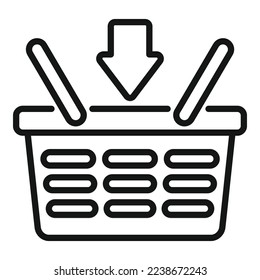 Shop basket icon outline vector. Store sale. Internet card