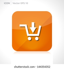 Shop basket icon | vector design template | color orange | icon set | abstract with symbol |