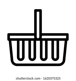 Shop Basket Icon Vector. Outline Shop Basket Sign. Isolated Contour Symbol Illustration