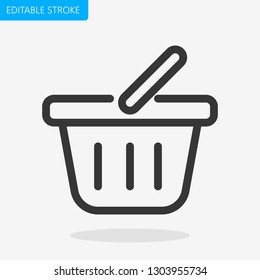 Shop Basket Line Icon Editable Stroke Pixel Perfect Vector