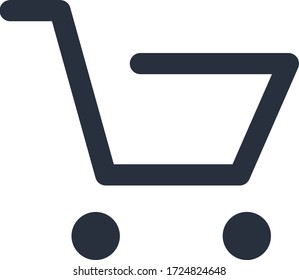 shop basket vector flat line simple icon