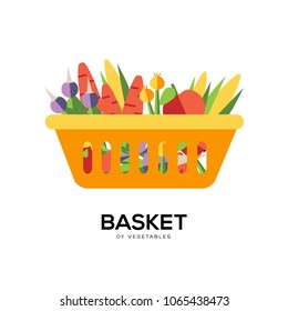 Shop basket vector illustration symbol object. Flat icon style concept design