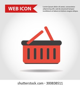 Shop basket web icon, flat, vector.