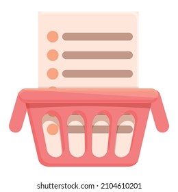 Shop basket wishlist icon cartoon vector. Online order. Cart organization