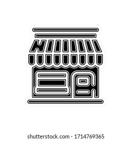vector de ilustración de icono negro de tienda