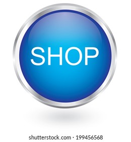 shop blue circle web icon