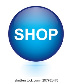 Shop blue circular button