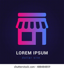 Shop Blue & Red colorful gradient attractive bright material Icon / Logo Design