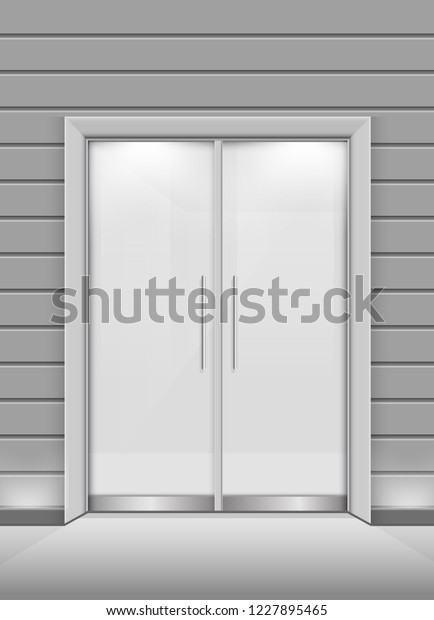 Shop Boutique Store Front Glass Door Stock Vector Royalty Free