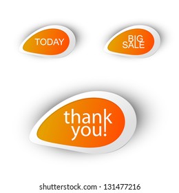 Shop bubbles vector, easy color and text editable