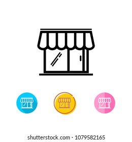 shop building with 4 style icon vector illustration