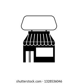 shop building and billboard icon. Element of advertising billboard icon. Premium quality graphic design icon. Signs and symbols collection icon for websites, web design